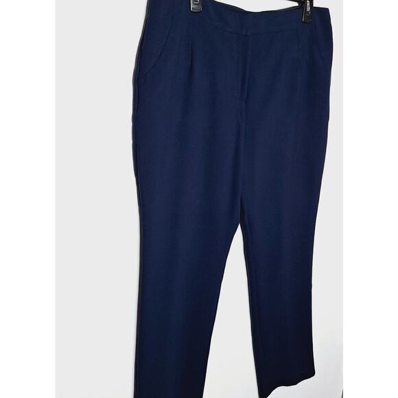 NEW Chico's SO Slimming Manhattan Trouser Pant Deep Navy 2 US 12 Large Straight - Picture 2 of 9